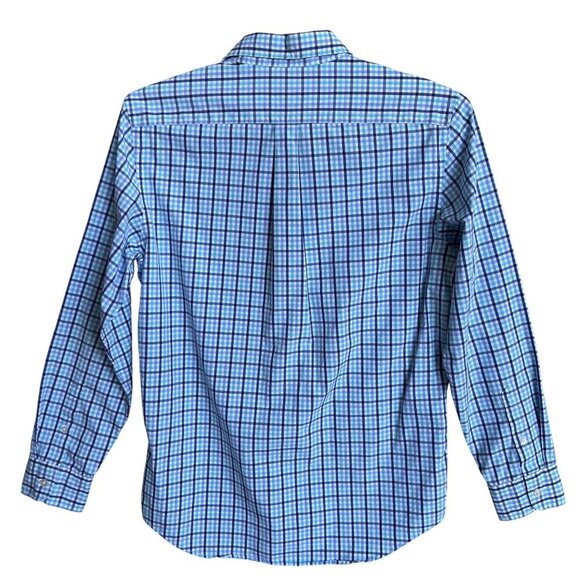 Vineyard Vines Mens S Gingham Blue Teal Plaid Classic Fit Tucker Shirt Preppy - Picture 4 of 12